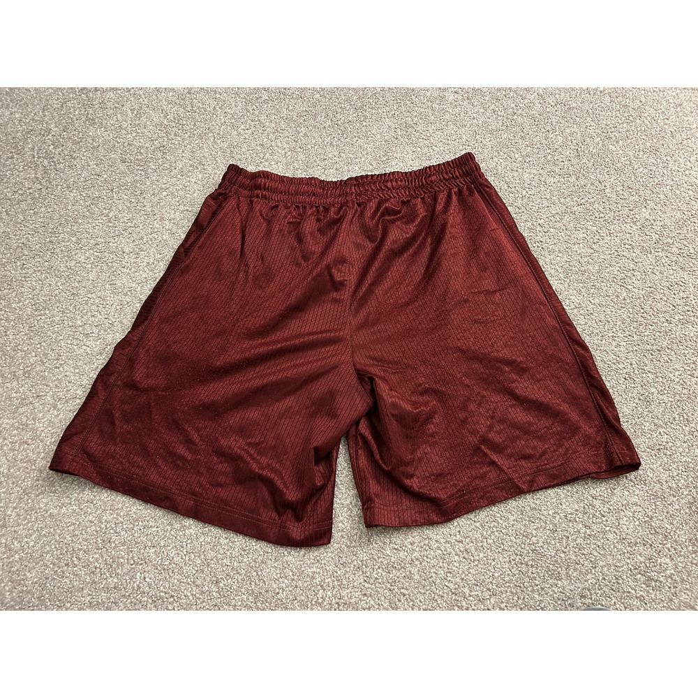 Haband Active Joe Mesh Athletic Shorts Mens L Maroon Excellent Textured Gym 84X - Picture 8 of 8